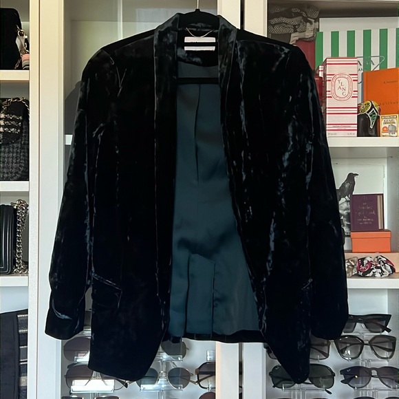Highline Crushed Green Velvet Blazer - Picture 1 of 7